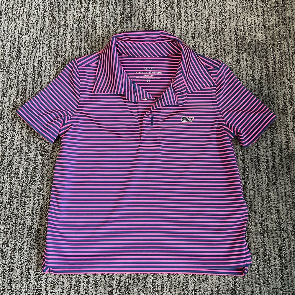2T Toddler Vineyard Vines Stripe Sankaty Polo - like new!